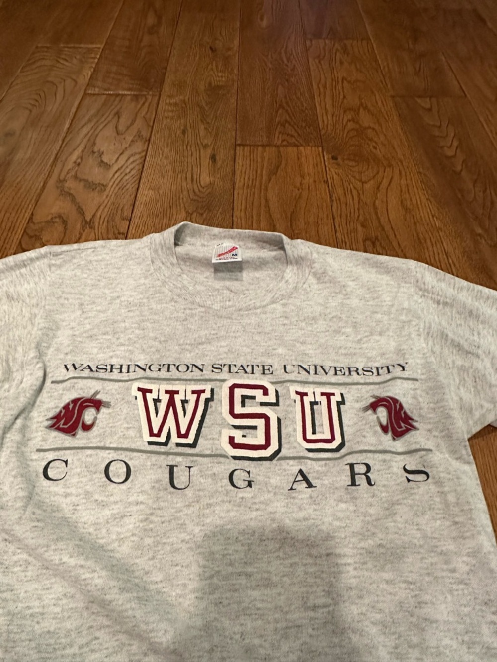 Jerzees Gray WSU Cougars Crewneck Sweatshirt with Maroon Accents
